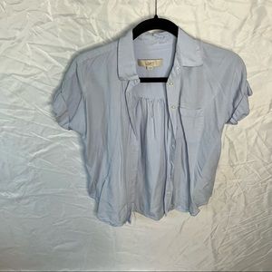 Loft short sleeve button up top - xs